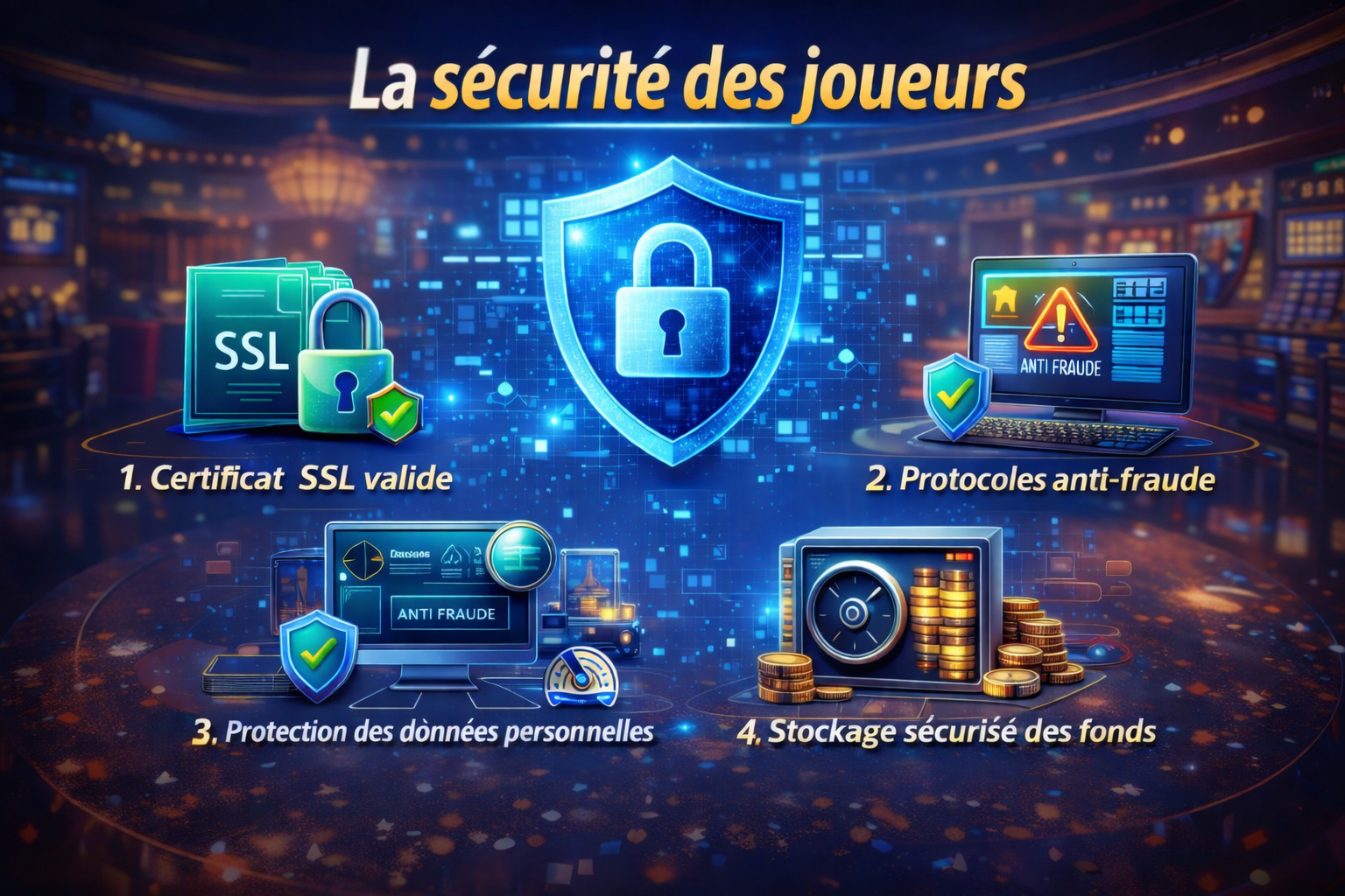Vérifiez toujours la sécurité de vos données et le certificat des casinos.